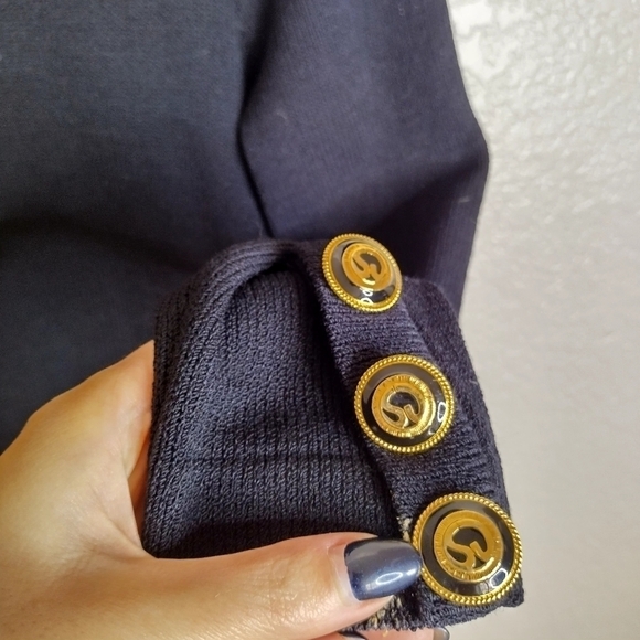 St. John separates Santana knit open black cardigan gold buttons sz S - Picture 8 of 8